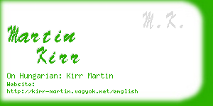 martin kirr business card